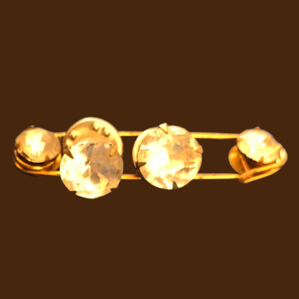 Vintage Faux Diamond Earring and Pin Set
